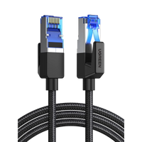 LANケーブル CAT8 2M メッシュ素材 40Gbps/2000MHz 高耐久設計 爪折れ防止 | 純銅導体・アルミ箔シールド低ノイズ/PVC 編組外被・断線防止設計/PS5・NAS・ルーター対応/オンラインゲーム・高速通信向け