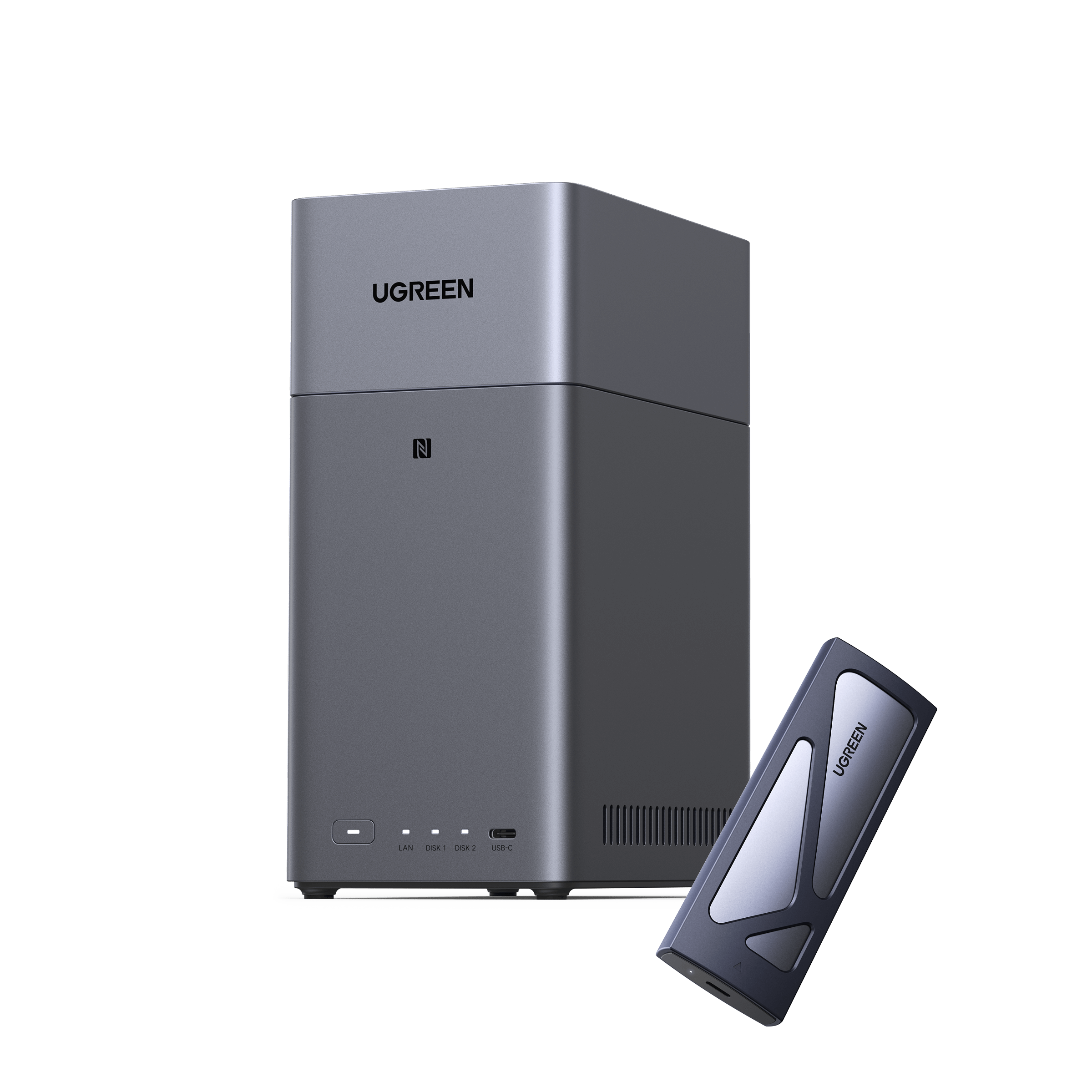 UGREEN NASync DH2300 家庭用NAS 高デザイン・静音設計 外付けSSDとの組み合わせで高速データ管理