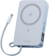 UGREEN MagFlow Qi2 25W認証 モバイルバッテリー Magsafe対応 マグネット式ワイヤレス急速充電 10000mAh 水色