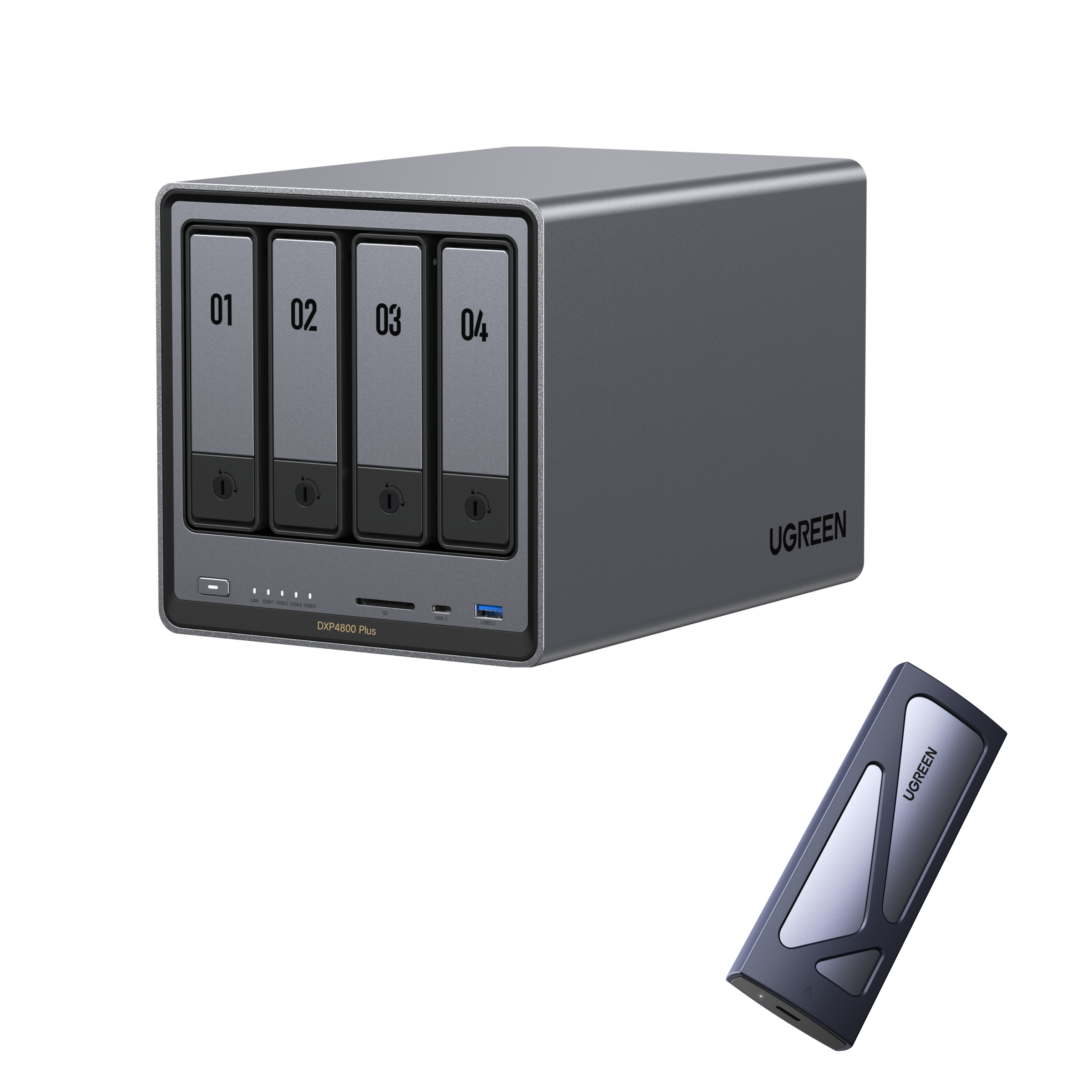 UGREEN NASync DXP4800 Plus 家庭用NAS 高デザイン・静音設計 外付けSSDとの組み合わせで高速データ管理