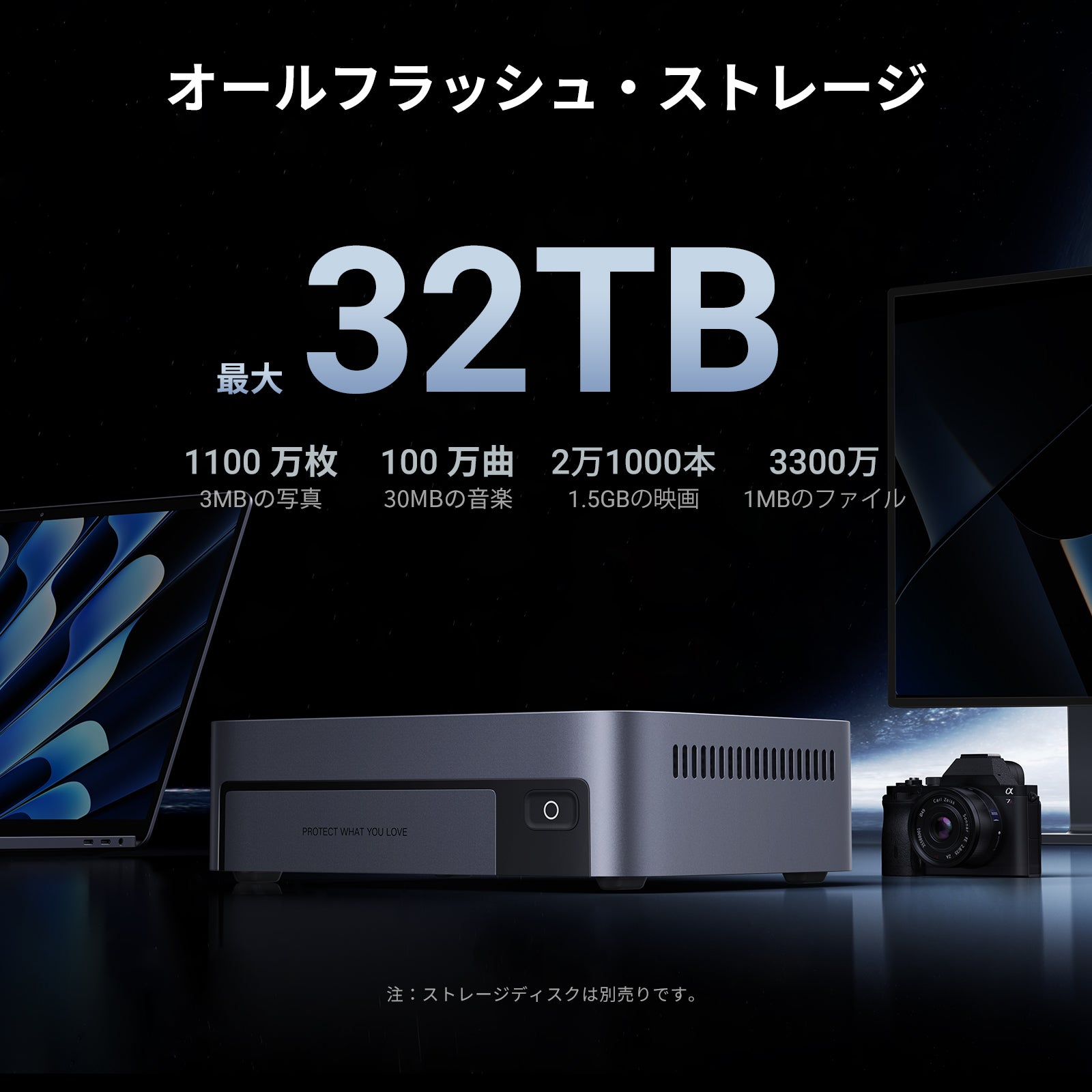 UGREEN NASync DXP480T Plusのオールフラッシュストレージで最大32TBの大容量データ保存に対応