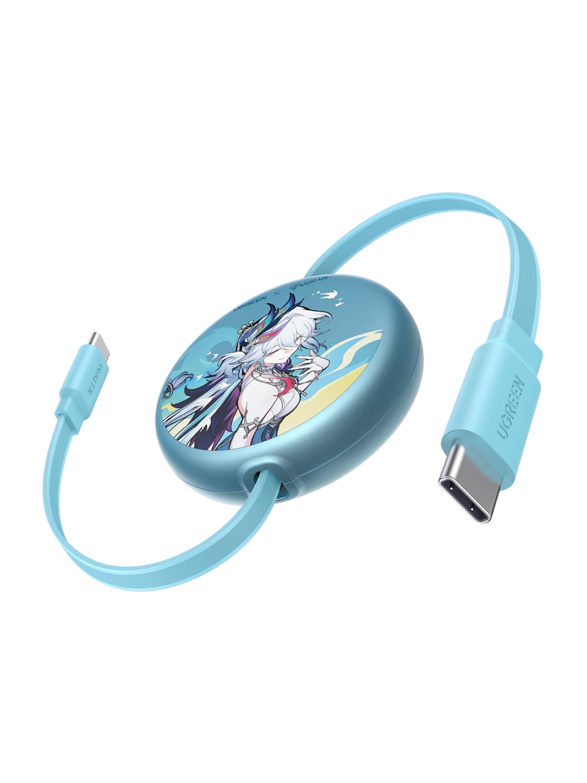 UGREEN×崩壊：スターレイル【爻光限定モデル】100W/5A PD3.0 両引き 巻き取り式 USB Cケーブル コラボ限定デザイン 開拓者必見