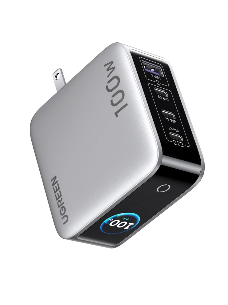 UGREEN アップグレード版 100W充電器 USB-C×3/USB-A×1 4ポート充電器 PD3.0/PPS/QC4対応 36*64*64mm