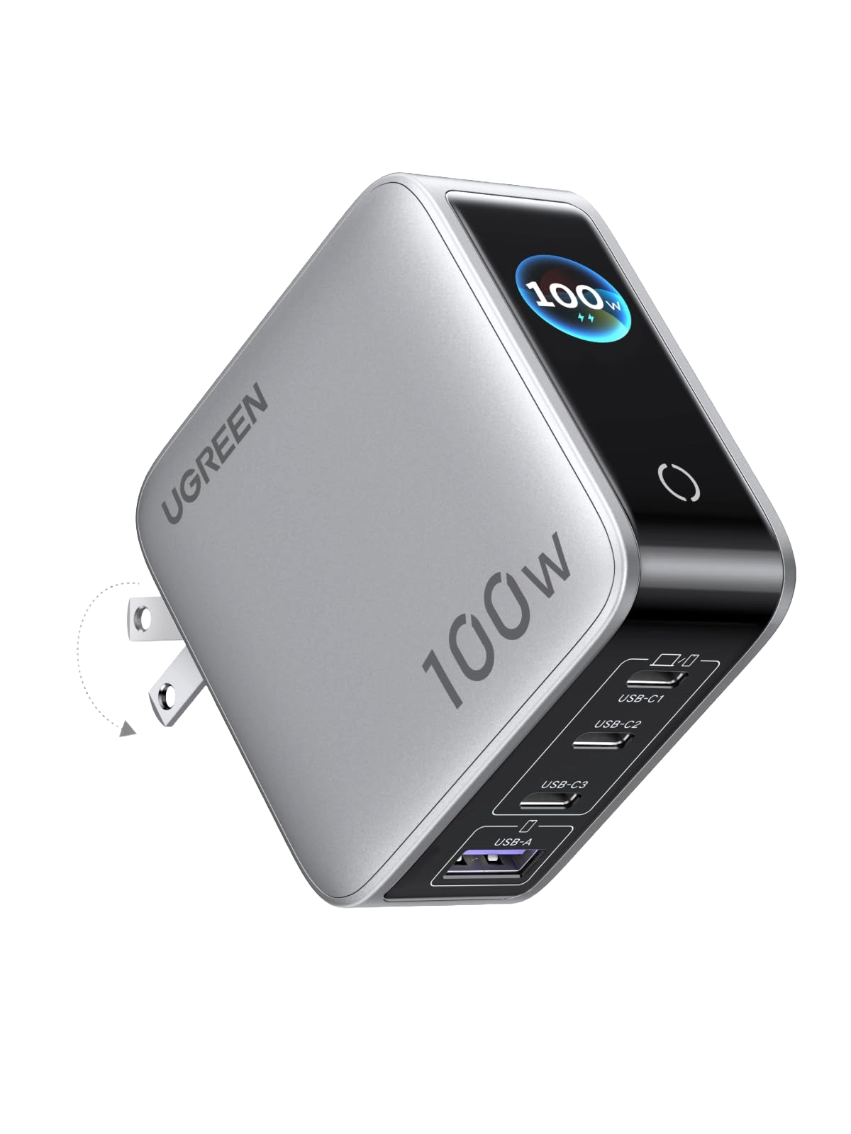 UGREEN アップグレード版 100W充電器 USB-C×3/USB-A×1 4ポート充電器 PD3.0/PPS/QC4対応 36*64*64mm