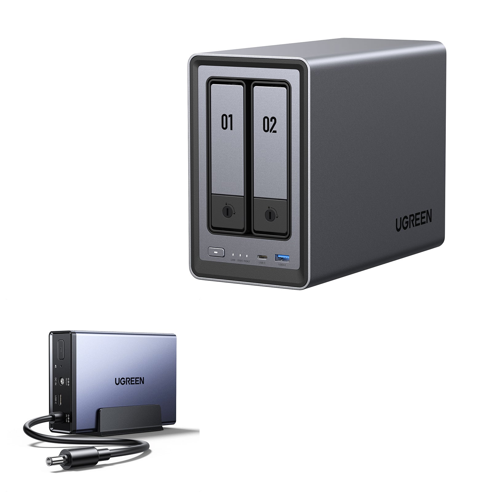 中古美品 UGREEN NASync DXP2800 2ベイNAS UGREEN NAS 2 ベイ｜80TB大容量と30日間の安心お試し