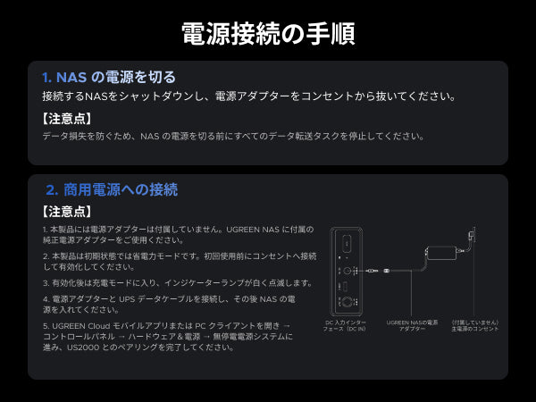 UGREEN NAS 72W DC 無停電電源装置 UPS US2000