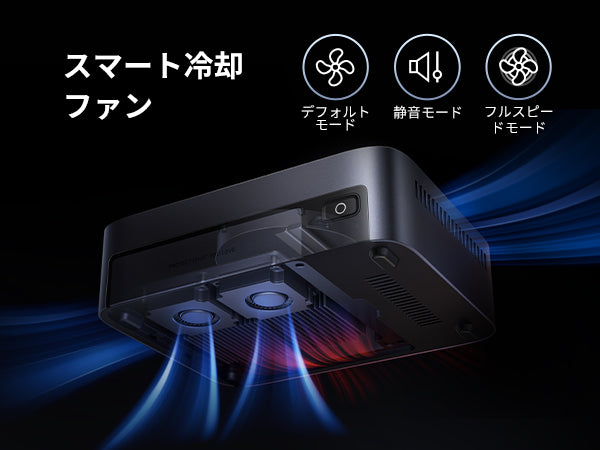 UGREEN NASync DXP480T Plusのスマート冷却ファンとエアフロー設計（静音・高性能モード対応）のイメージ