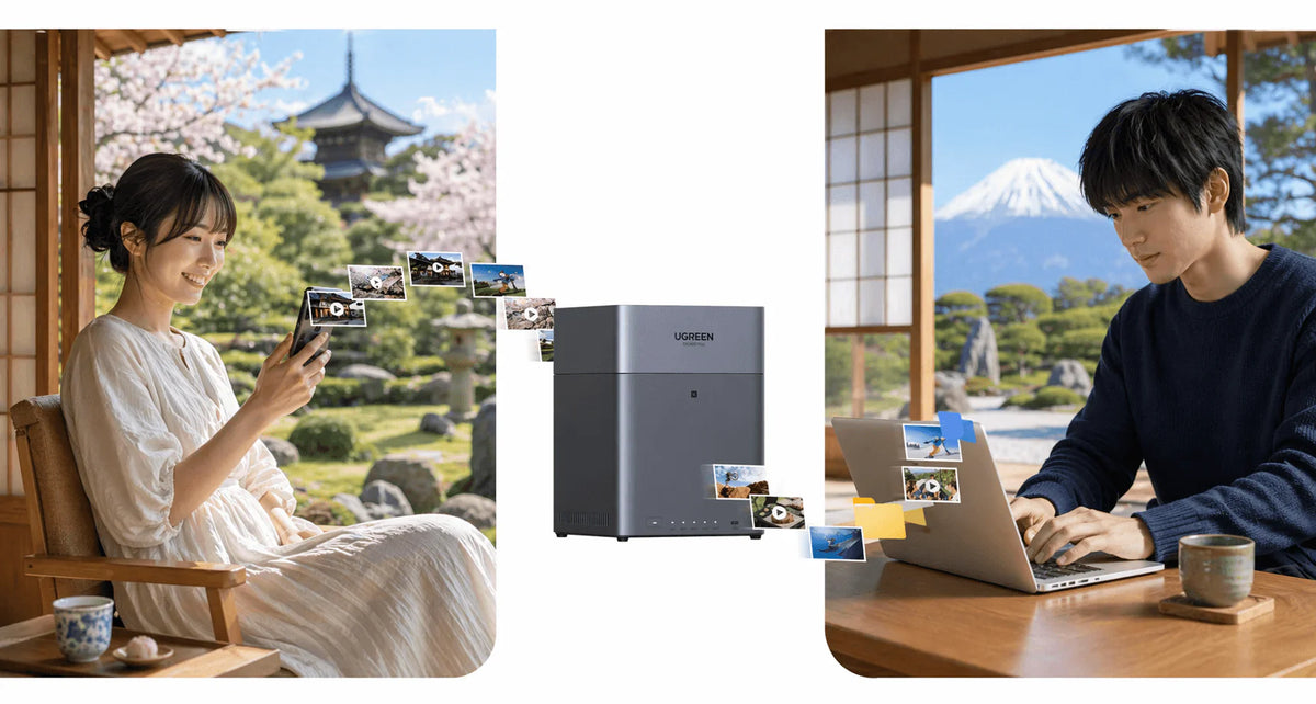 スマートフォンからNASを利用するイメージ