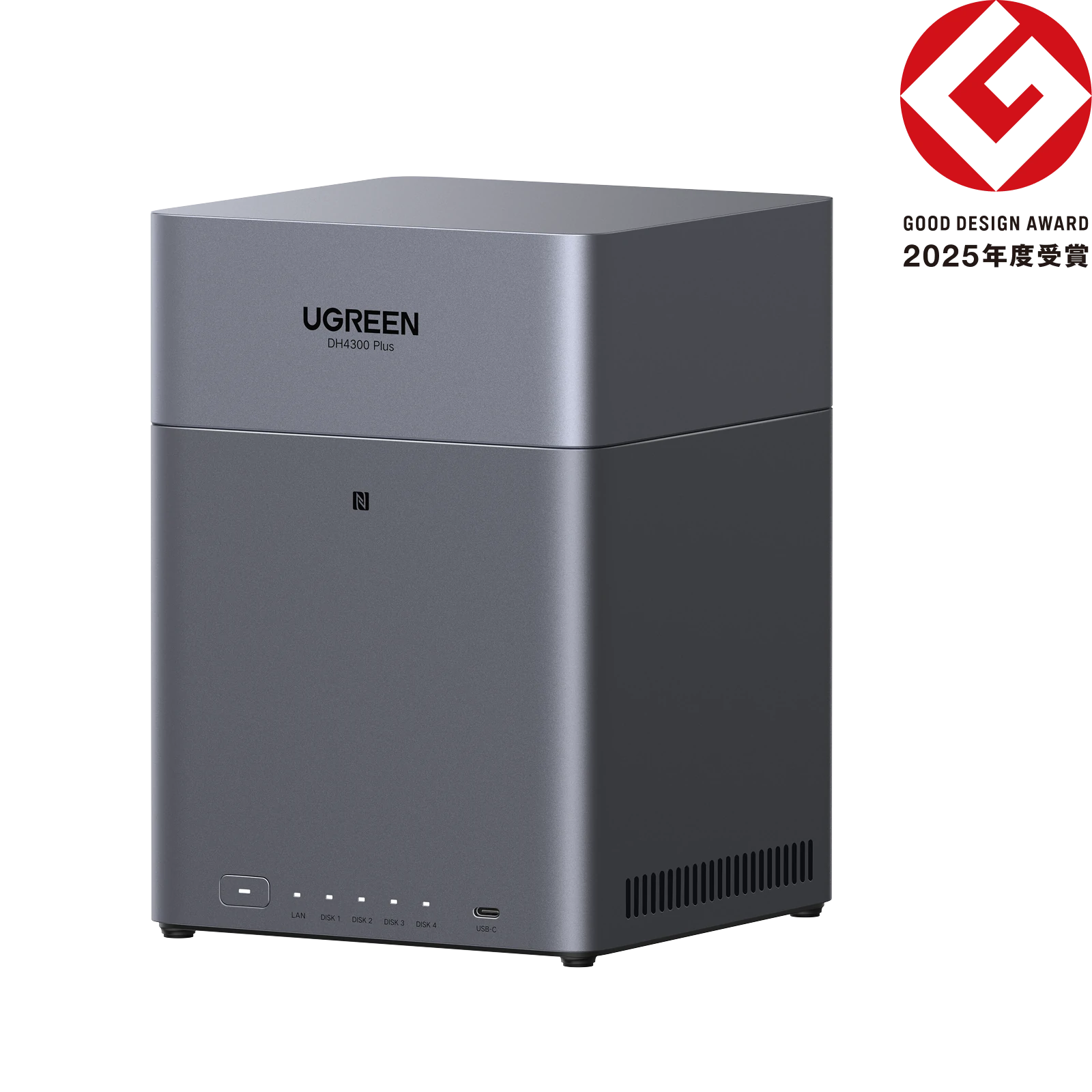 NASync DH4300 Plusの本体デザインと外観を示した製品画像