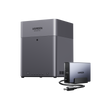 NASync DH4300 Plus本体とUGREEN NAS 120W DC無停電電源装置（UPS）を組み合わせた使用イメージ