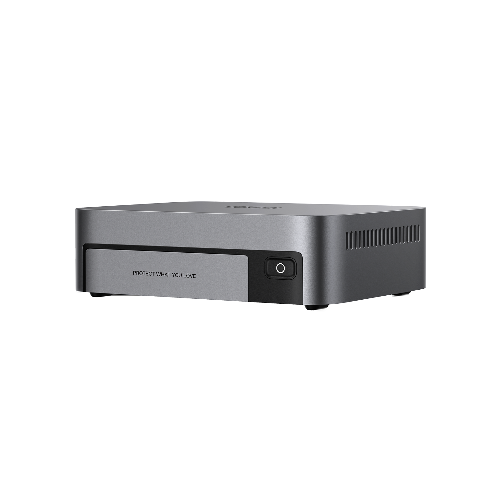 UGREEN NASync DXP480T Plusの本体外観（コンパクトなアルミニウムデザインのNAS